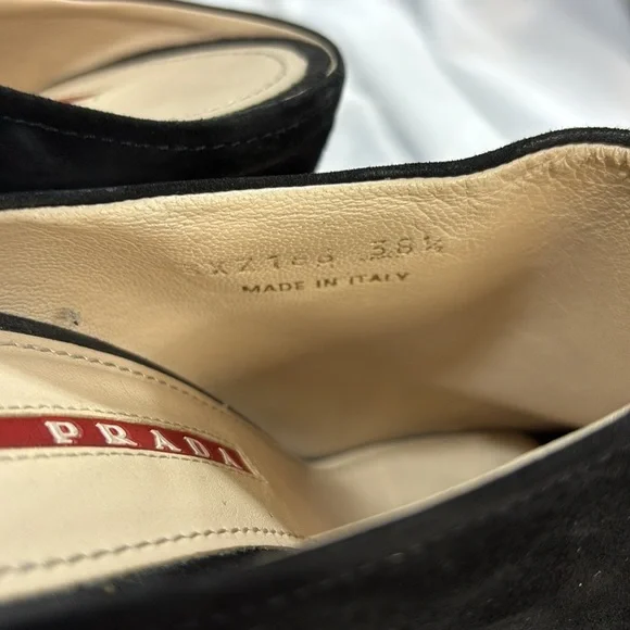 Prada  Authentic black Calzature Donna Camoscio Suede Mule/Slides wedge shoes - Picture 5 of 9